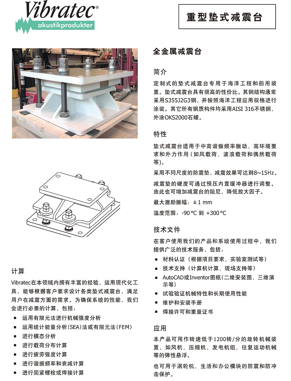 重型墊式減震臺