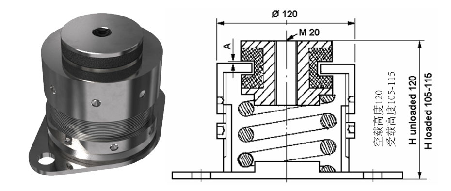 VT4100全金屬彈簧減震器